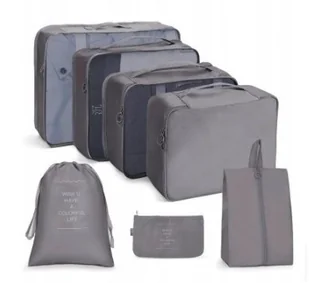 Kosmetyczki - organizery podróżne - kolor szary 1op.-7szt ZESTAW PODRÓŻNY - Akcesoria podróżnicze Kosmetyczki - organizery podróżne - kolor szary 1op.-7szt ZESTAW PODRÓŻNY - Akcesoria podróżnicze - miniaturka - grafika 1