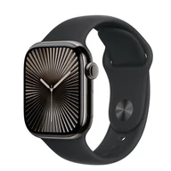 Smartwatch - Apple Watch 10 GPS + Cellular 42mm z tytanu łupkowym pasek sportowy M/L Czarny - miniaturka - grafika 1