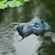 Fontanny ogrodowe - UBBINK shumee Pływająca fontanna ogrodowa w kształcie hipopotama - miniaturka - grafika 1