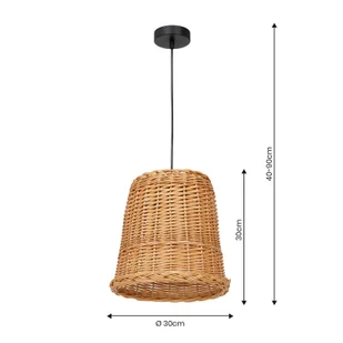 Milagro Lampa wisząca VIMINI NATURAL WOOD 1xE27 MLP7994 - Lampy sufitowe - miniaturka - grafika 5