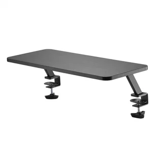 Podstawa pod monitor, mocowana do blatu biurka, czarny, metal / płyta mdf, 20 kg nośność, Powerton, ergo - Akcesoria do monitorów - miniaturka - grafika 3