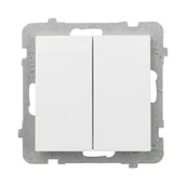 Wyłączniki światła i elektryczne - LEDart wiecznikowy dwugrupowy, Ospel AS ŁP-2G/m/00, bez ramki, kolor biały - miniaturka - grafika 1