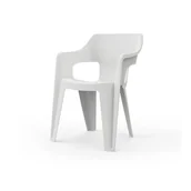 Fotele i krzesła ogrodowe - Curver Plastikowe krzesło ogrodowe Bilboa Iowback z podłokietnikiem białe - miniaturka - grafika 1