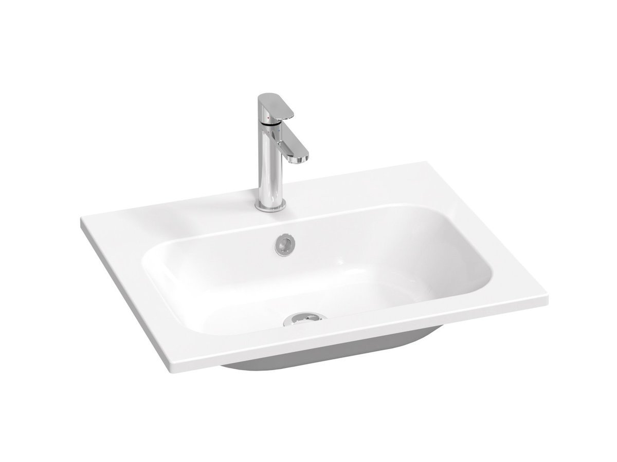 Ravak Prostokątna umywalka konglomeratowa Chrome Slim 600 biała 1szt
