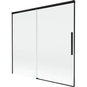 Parawany nawannowe - Mexen Rox parawan nawannowy 2-skrzydłowy rozsuwany 170 x 150 cm, transparent, czarny - 8C9-170-001-70-00 - miniaturka - grafika 1
