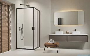 Brilis Alienta Black C kabina kwadratowa 80x80 czarna szkło przejrzyste 10238080-54-01 - Kabiny prysznicowe - miniaturka - grafika 3