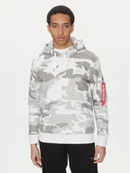 Bluzy męskie - Alpha Industries Bluza Back Print 178318 Szary Regular Fit - miniaturka - grafika 1