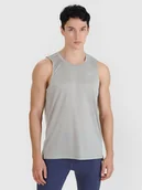 Koszulki sportowe męskie - 4F Tank top do biegania regular szybkoschnący męski - szary M - miniaturka - grafika 1