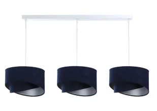 Granatowa potrójna lampa wisząca welurowa - S509 Vaco - Lampy stojące - miniaturka - grafika 1