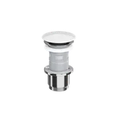 Korki do umywalek - Excellent Design Korek klik-klak umywalkowy, korpus chrom, pokrywa ceramiczna biała - miniaturka - grafika 1