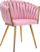 Krzesła - Activeshop 4Rico krzesło QS-GW06G aksamit różowe - miniaturka - grafika 1