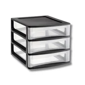 Szafki biurowe - Szafka modułowa A6 3szuflady wąskie czarne - miniaturka - grafika 1