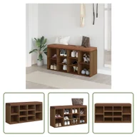 Szafki na buty - The Living Store Ławka na buty brązowy dąb 103x30x48 cm Materiał drewnopochodny - miniaturka - grafika 1