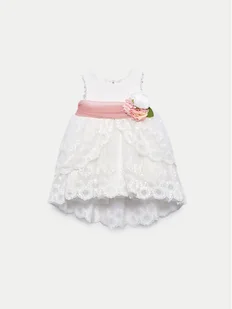 Abel & Lula Sukienka elegancka 5012 Biały Regular Fit - Sukienki i spódniczki dla dziewczynek - miniaturka - grafika 1