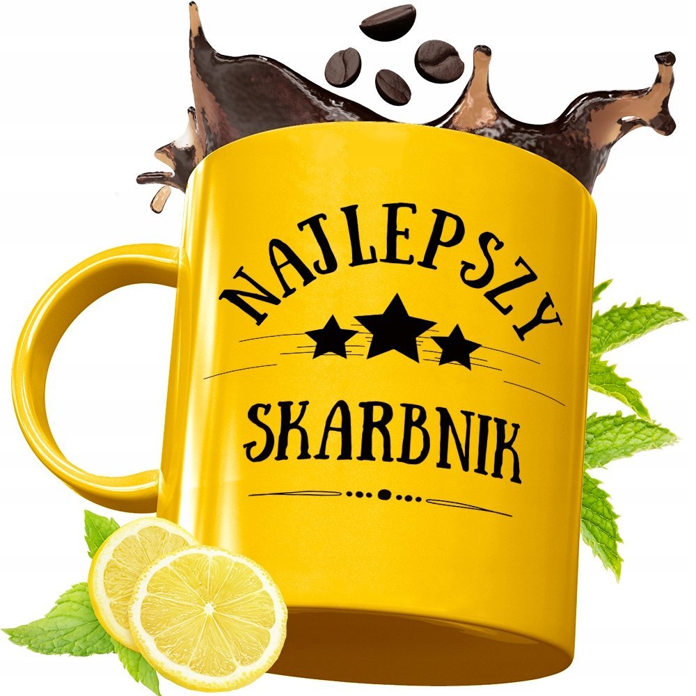 Złoty Kubek Premium Dla Skarbnika Prezent z Nadrukiem ze Zdjęciem + Opakowanie na prezent (wzór 02)