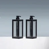 Pozostałe akcesoria kosmetyczne - TEMU 2-pakowy refolowany prostokątny plastikowy dozownik mydła, duża pojemność, bez zapachu, tylko ręczne mycie - idealny do płynnego mydła i balsamu - miniaturka - grafika 1