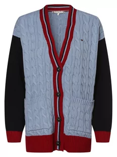 Tommy Hilfiger - Kardigan damski, niebieski|wielokolorowy - Swetry damskie - miniaturka - grafika 1
