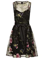 Sukienki - ApartFashion Damska sukienka z siateczki, czarna-wielokolorowa, normalna - miniaturka - grafika 1