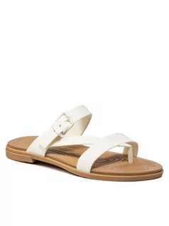 Klapki i japonki damskie - Crocs Japonki Tulum Toe Poost Sandal W 206108 Biały - grafika 1