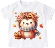 Koszulki dla dziewczynek - Koszulka z jeżem dla dziewczynki - wzór jeż74 - miniaturka - grafika 1