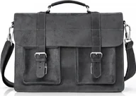 Teczki i aktówki - Solome SZARA SKÓRZANA TORBA LISTONOSZKA NA RAMIĘ SOLOME - miniaturka - grafika 1