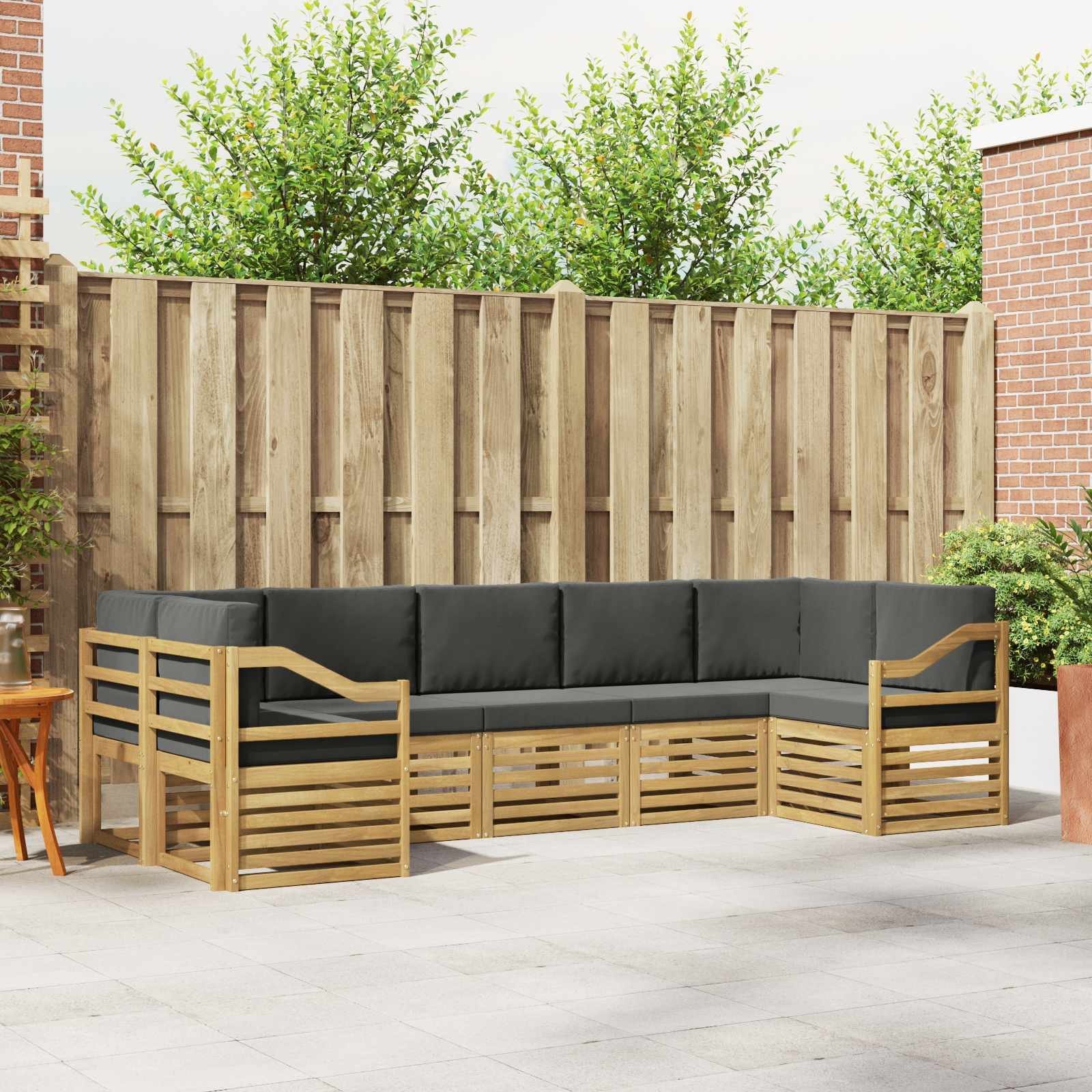 vidaXL Zestaw sofy narożnej 7 pcs Biały i antracyt 304 x 126,5 x 73 cm