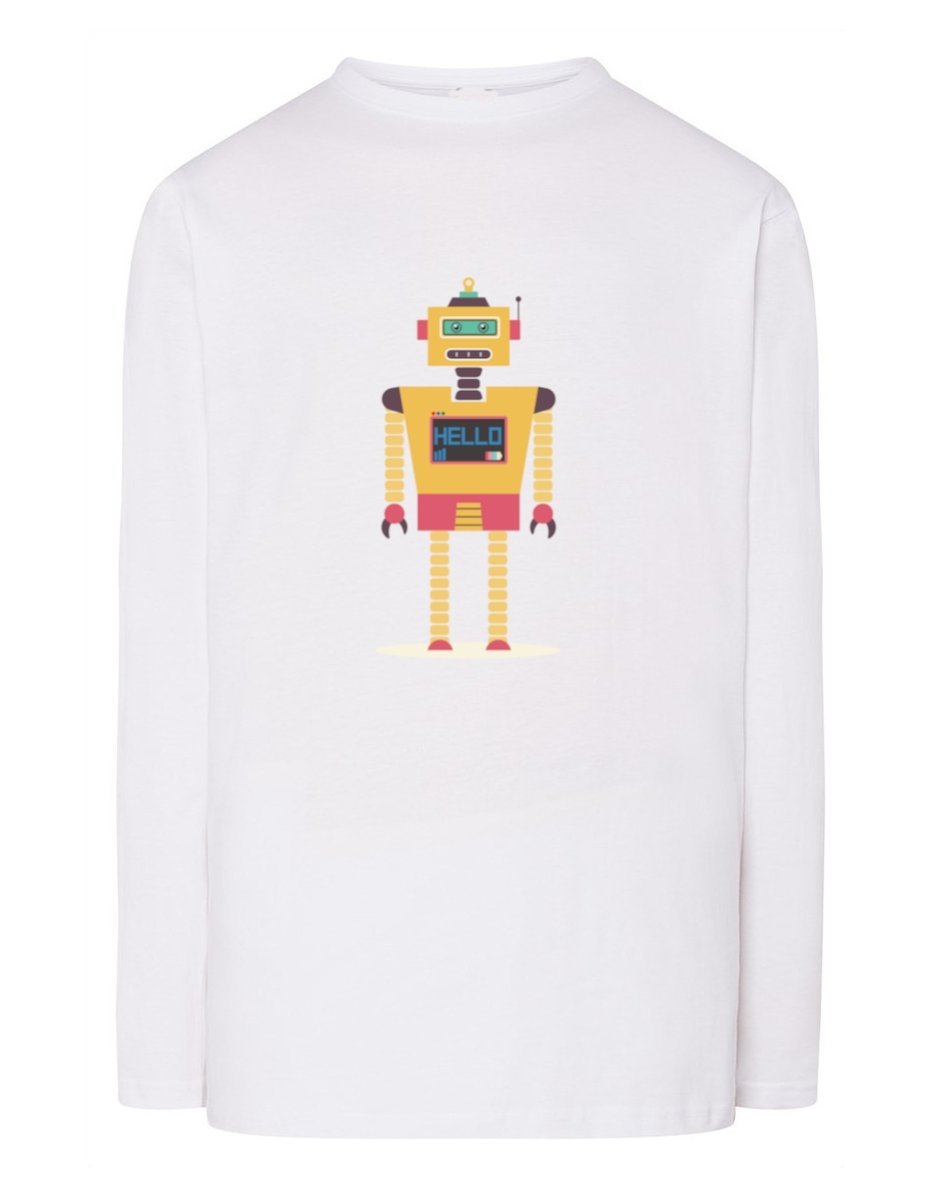 Longsleeve kolorowy nadruk robot Hello r.M