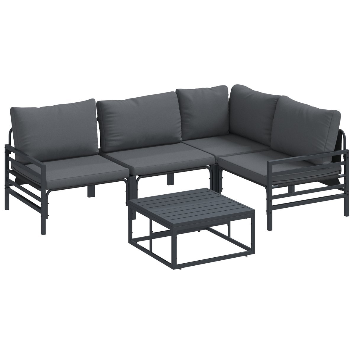 vidaXL Zestaw Sof na Ogród 6 pcs Antracyt Stal