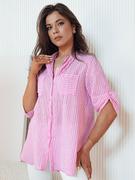 Koszule damskie - Koszula damska w paski GANIZANIT różowa Dstreet DY0432 - miniaturka - grafika 1