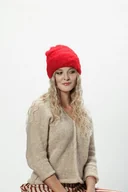 Czapki damskie - Alpaka czapka Sylwia - czerwony - miniaturka - grafika 1