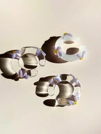 Kolczyki - Szklana nausznica z fioletowym kwiatem Sweets - miniaturka - grafika 1