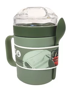 Lunchbox. Kubek z łyżeczką. 400 ml. Zielony - Lunch boxy - miniaturka - grafika 1