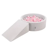 Suche baseny - KiddyMoon Piankowy plac zabaw PPZP-OK30D-112 z piłeczkami jasnoszary: pudrowy róż-perła-transparent basen 200/klin L - miniaturka - grafika 1