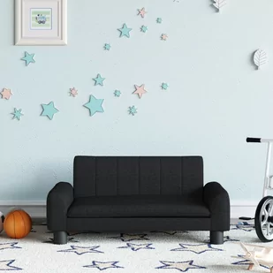 vidaXL Sofa dla dzieci, czarna, 70x45x30 cm, obita tkaniną - Meble do sypialni - miniaturka - grafika 1