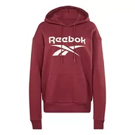 Bluzy damskie - Reebok Damska bluza z kapturem z dużym logo, klasyczny bordowy, L, Klasyczne bordowe, L - miniaturka - grafika 1