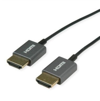 ROLINE Kabel HDMI 4K 3840 x 2160 Ultra HD + Ethernet, M/M, koncentryczny, ultrasmukły, czarny, 2 m