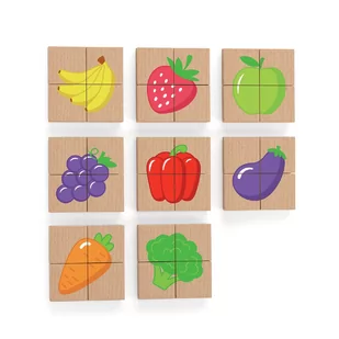 Viga Toys Drewniane Puzzle Magnetyczne Warzywa Owoce Układanka Viga Toys 50700 - Układanki dla dzieci - miniaturka - grafika 1