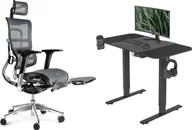 Fotele i krzesła biurowe - Krzesło biurowe Diablo Chairs V-Master Szare + EGON 1100 Czarne 110 cmx60 cm - miniaturka - grafika 1