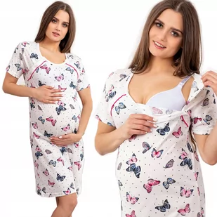Koszula Nocna Piżama Ciążowa Porodu Karmienia XL - Piżamy ciążowe - miniaturka - grafika 1