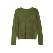 Swetry damskie - Cropp - Ciemnozielona bluzka z dzianiny - Khaki - miniaturka - grafika 1