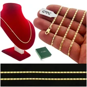 Łańcuszki - ZŁOTY ŁAŃCUSZEK DAMSKI VALENTINO 50 cm WŁOSKI, WYRZYMAŁY DLA KOBIETY, MAMY - miniaturka - grafika 1