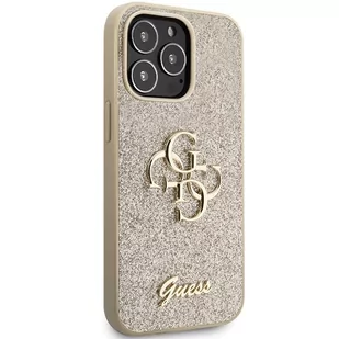 Guess GUHCP13XHG4SGD iPhone 13 Pro Max 6.7" złoty/gold hardcase Glitter Script Big 4G - Etui i futerały do telefonów - miniaturka - grafika 4
