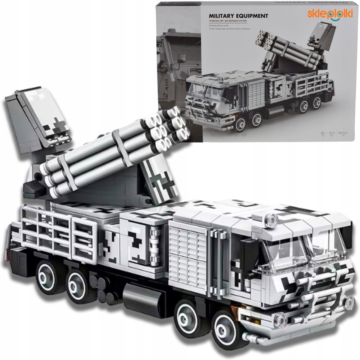 KLOCKI KONSTRUKCYJNE CIĘŻARÓWKA OBRONY POWIETRZNEJ MODEL DLA DZIECI WOJSKO