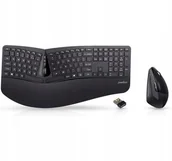Zestawy myszka + klawiatura - Perixx Perixx PERIDUO-606A DE, 3-in-1 keyboard and mouse set, wireless, ergon., black 57215P - miniaturka - grafika 1