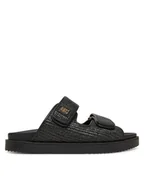 Klapki i japonki damskie - Tommy Hilfiger Klapki DOUBLE STRAP RAFFIA FW0FW08940 Czarny - miniaturka - grafika 1