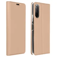 Etui i futerały do telefonów - Wąskie etui z klapką, seria Business do Sony Xperia 10 2 - Różowe złoto - miniaturka - grafika 1