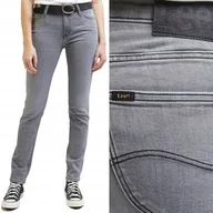 Spodnie damskie - Lee ELLY SLIM Grey Veil PROSTE DOPASOWANE SZARY DżINS W27 L33 - miniaturka - grafika 1