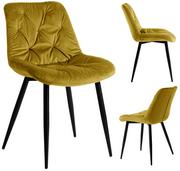 Krzesła - ExitoDesign Krzesło tapicerowane MALMO velvet curry - miniaturka - grafika 1