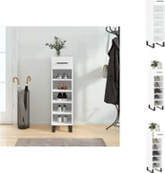 Szafki na buty - vidaXL Szafka na buty biała wysoki połysk 30x35x105 cm materiał drewnopochodny - Szafki - miniaturka - grafika 1