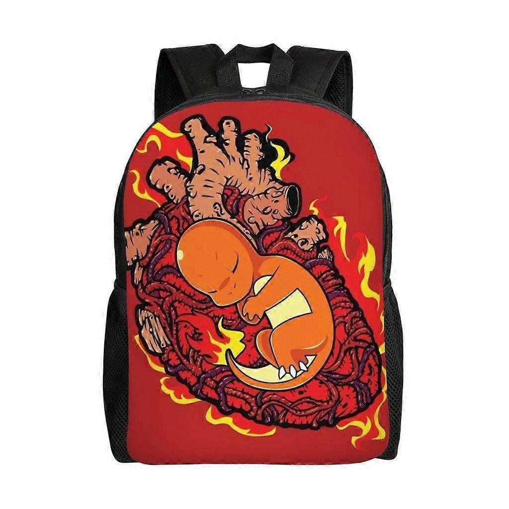 Charmander Wszechstronny plecak Zmywalny plecak szkolny w stylu casual Modna torba na komputer z tkaniny Oxford Unisex-hjka4015